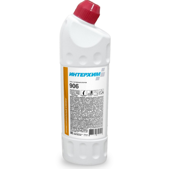 ИНТЕРХИМ 906, универсальный щелочной чистящий гель с активным хлором (750 мл., 1 шт., Розница)